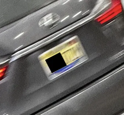Motion-blurred license plate